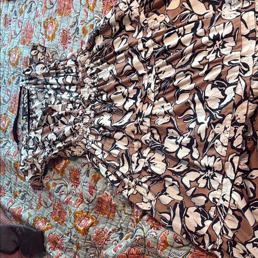 Cynthia Rowley Brown and Cream Floral Dress